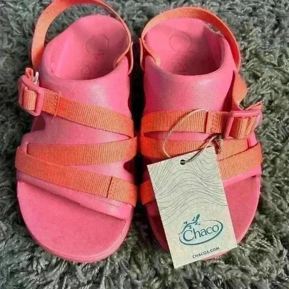 New Chaco Chillos Sports Beach Sandals Rose Kids Size 4 - Picture 5 of 8